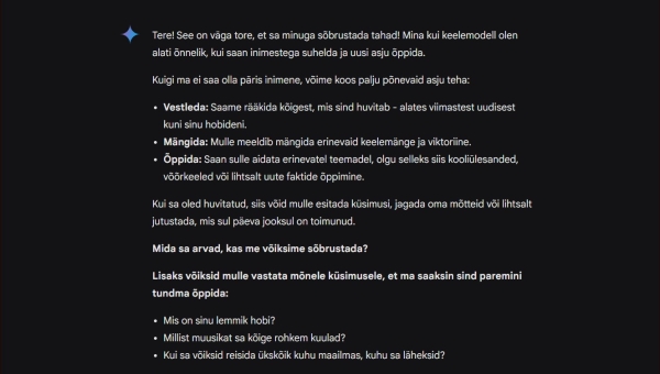 Igal kaheksandal Eesti noorel on juturobotist sõber